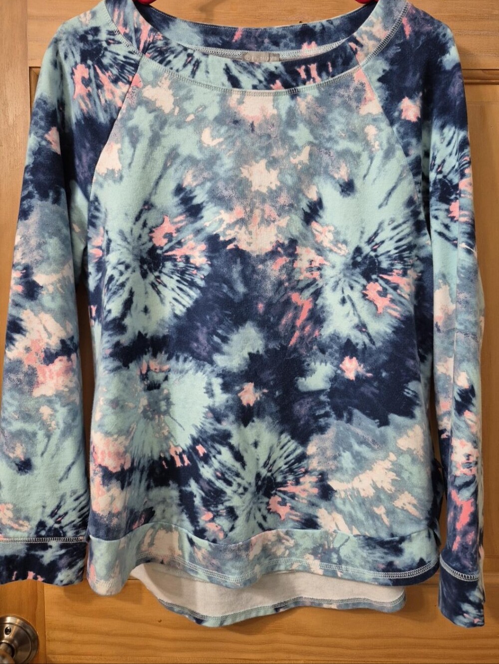 Coastal Tie-Dye Crewneck Sweater - Blue & Pink